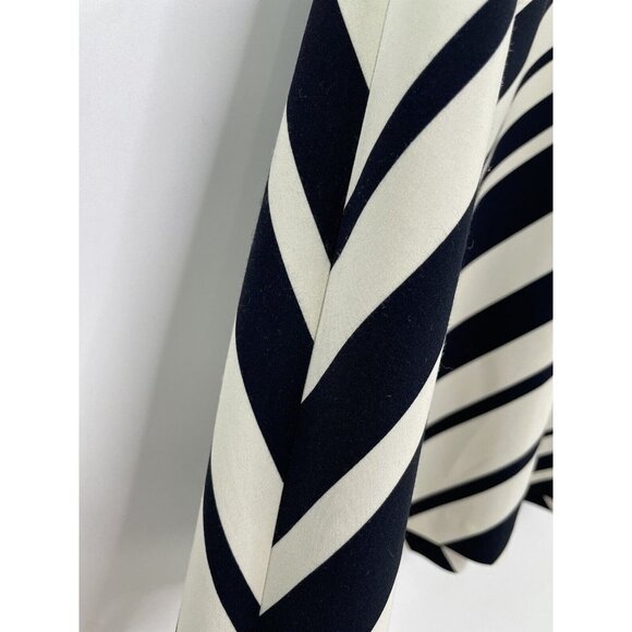 Ann Taylor Women’s Black White Striped A Line Flat Front Lined Casual Skirt 10 - Picture 5 of 11
